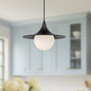 Alora - PD525113MBOP - One Light Pendant - Fuji - Matte Black/Opal Matte Glass