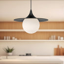 Alora - PD525216MBOP - One Light Pendant - Fuji - Matte Black/Opal Matte Glass