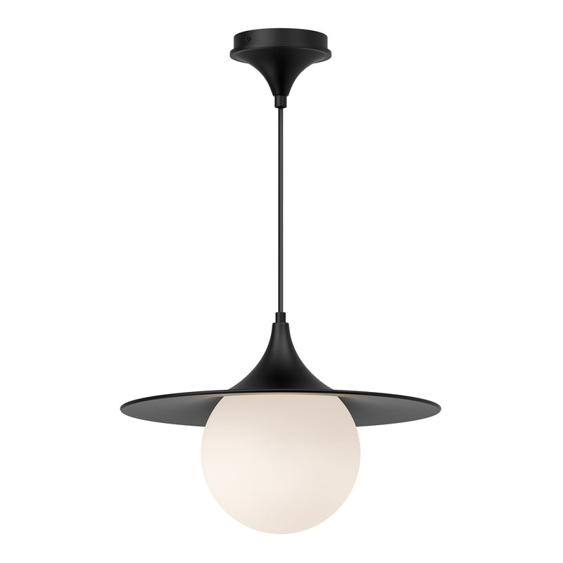 One Light Pendant<br /><span style="color:#4AB0CE;">Entrega: 4-10 dias en USA</span><br /><span style="color:#4AB0CE;font-size:60%;">PREGUNTE POR ENTREGA EN PANAMA</span><br />Collection: Fuji<br />Finish: Matte Black/Opal Matte Glass