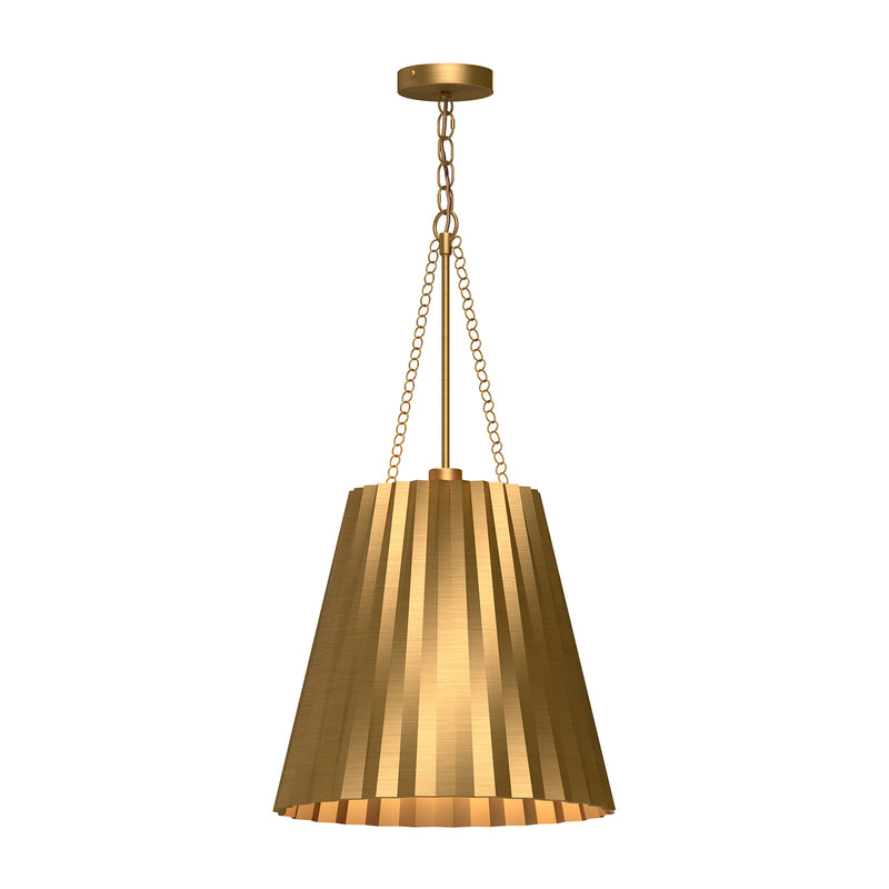 One Light Pendant<br /><span style="color:#4AB0CE;">Entrega: 4-10 dias en USA</span><br /><span style="color:#4AB0CE;font-size:60%;">PREGUNTE POR ENTREGA EN PANAMA</span><br />Collection: Plisse<br />Finish: Aged Gold
