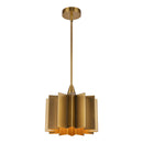 One Light Pendant<br /><span style="color:#4AB0CE;">Entrega: 4-10 dias en USA</span><br /><span style="color:#4AB0CE;font-size:60%;">PREGUNTE POR ENTREGA EN PANAMA</span><br />Collection: Plisse<br />Finish: Aged Gold