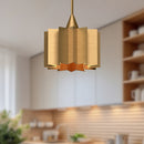 Alora - PD528412AG - One Light Pendant - Plisse - Aged Gold