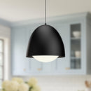 Alora - PD529116MBOP - One Light Pendant - Kenji - Matte Black/Opal Matte Glass