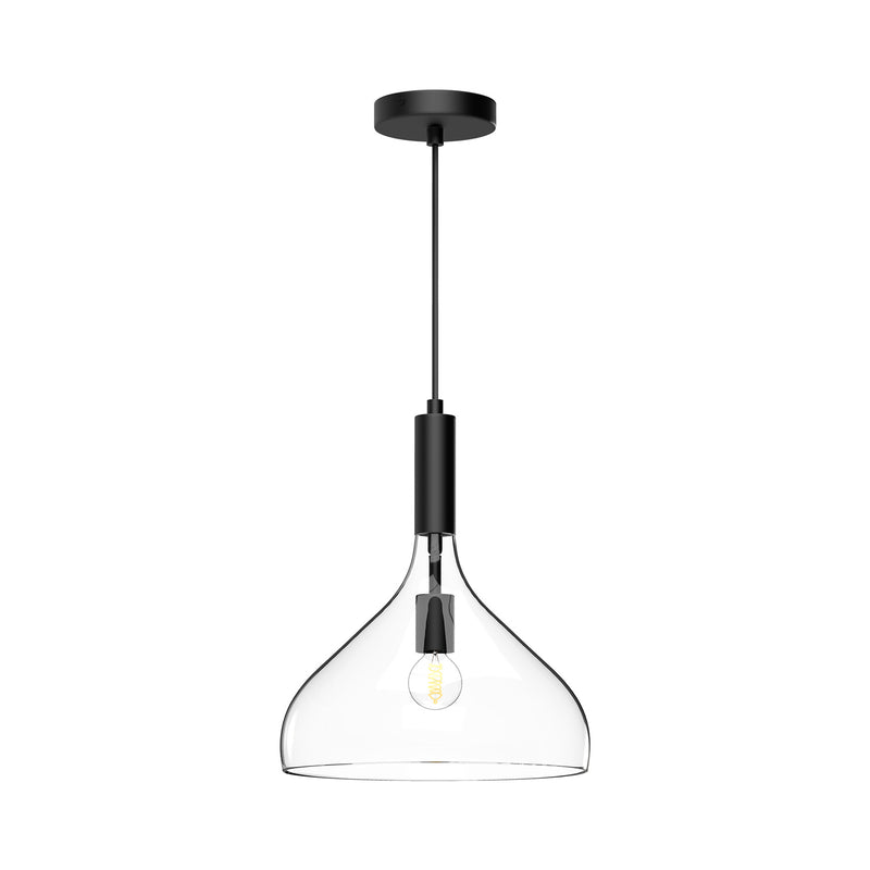 One Light Pendant<br /><span style="color:#4AB0CE;">Entrega: 4-10 dias en USA</span><br /><span style="color:#4AB0CE;font-size:60%;">PREGUNTE POR ENTREGA EN PANAMA</span><br />Collection: Belleview<br />Finish: Clear Glass/Matte Black