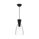 One Light Pendant<br /><span style="color:#4AB0CE;">Entrega: 4-10 dias en USA</span><br /><span style="color:#4AB0CE;font-size:60%;">PREGUNTE POR ENTREGA EN PANAMA</span><br />Collection: Arlo<br />Finish: Clear Glass/Matte Black
