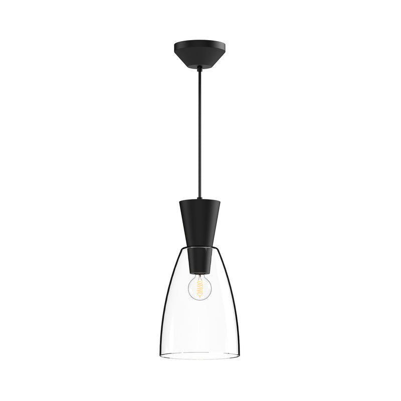 One Light Pendant<br /><span style="color:#4AB0CE;">Entrega: 4-10 dias en USA</span><br /><span style="color:#4AB0CE;font-size:60%;">PREGUNTE POR ENTREGA EN PANAMA</span><br />Collection: Arlo<br />Finish: Clear Glass/Matte Black