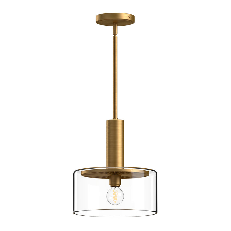 One Light Pendant<br /><span style="color:#4AB0CE;">Entrega: 4-10 dias en USA</span><br /><span style="color:#4AB0CE;font-size:60%;">PREGUNTE POR ENTREGA EN PANAMA</span><br />Collection: Royale<br />Finish: Aged Gold/Clear Glass