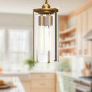 Alora - PD536107AGWC - Three Light Pendant - Belmont - Aged Gold/Clear Water Glass