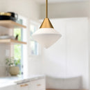 Alora - PD537508AGOP - One Light Pendant - Nora - Aged Gold/Opal Matte Glass