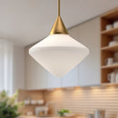 Alora - PD537714AGOP - One Light Pendant - Nora - Aged Gold/Opal Matte Glass
