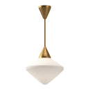 One Light Pendant<br /><span style="color:#4AB0CE;">Entrega: 4-10 dias en USA</span><br /><span style="color:#4AB0CE;font-size:60%;">PREGUNTE POR ENTREGA EN PANAMA</span><br />Collection: Nora<br />Finish: Aged Gold/Opal Matte Glass