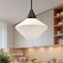 Alora - PD537714MBOP - One Light Pendant - Nora - Matte Black/Opal Matte Glass