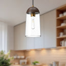 Alora - PD542207AGWT - One Light Pendant - Emil - Aged Gold/Walnut