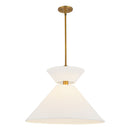 One Light Pendant<br /><span style="color:#4AB0CE;">Entrega: 4-10 dias en USA</span><br /><span style="color:#4AB0CE;font-size:60%;">PREGUNTE POR ENTREGA EN PANAMA</span><br />Collection: Chapelle<br />Finish: Aged Gold/White Linen