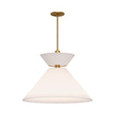 One Light Pendant<br /><span style="color:#4AB0CE;">Entrega: 4-10 dias en USA</span><br /><span style="color:#4AB0CE;font-size:60%;">PREGUNTE POR ENTREGA EN PANAMA</span><br />Collection: Chapelle<br />Finish: Aged Gold/White Linen