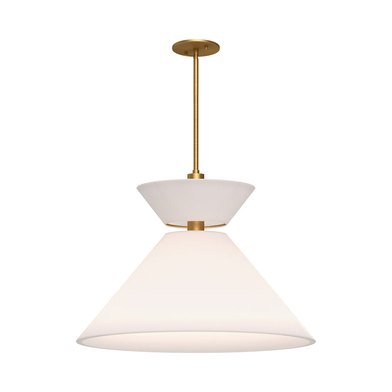 One Light Pendant<br /><span style="color:#4AB0CE;">Entrega: 4-10 dias en USA</span><br /><span style="color:#4AB0CE;font-size:60%;">PREGUNTE POR ENTREGA EN PANAMA</span><br />Collection: Chapelle<br />Finish: Aged Gold/White Linen