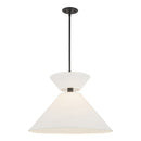 One Light Pendant<br /><span style="color:#4AB0CE;">Entrega: 4-10 dias en USA</span><br /><span style="color:#4AB0CE;font-size:60%;">PREGUNTE POR ENTREGA EN PANAMA</span><br />Collection: Chapelle<br />Finish: Matte Black/White Linen