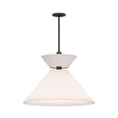 Alora - PD543022MBWL - One Light Pendant - Chapelle - Matte Black/White Linen