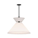 Alora - PD543022MBWL - One Light Pendant - Chapelle - Matte Black/White Linen