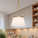 Alora - PD544517AGWL - One Light Pendant - Speakeasy - Aged Gold/White Linen