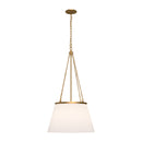 One Light Pendant<br /><span style="color:#4AB0CE;">Entrega: 4-5 semanas en USA</span><br /><span style="color:#4AB0CE;font-size:60%;">PREGUNTE POR ENTREGA EN PANAMA</span><br />Collection: Speakeasy<br />Finish: Aged Gold/White Linen