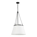 One Light Pendant<br /><span style="color:#4AB0CE;">Entrega: 4-10 dias en USA</span><br /><span style="color:#4AB0CE;font-size:60%;">PREGUNTE POR ENTREGA EN PANAMA</span><br />Collection: Speakeasy<br />Finish: Matte Black/White Linen