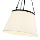 One Light Pendant<br /><span style="color:#4AB0CE;">Entrega: 4-10 dias en USA</span><br /><span style="color:#4AB0CE;font-size:60%;">PREGUNTE POR ENTREGA EN PANAMA</span><br />Collection: Speakeasy<br />Finish: Matte Black/White Linen