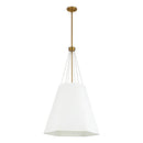 Three Light Pendant<br /><span style="color:#4AB0CE;">Entrega: 4-10 dias en USA</span><br /><span style="color:#4AB0CE;font-size:60%;">PREGUNTE POR ENTREGA EN PANAMA</span><br />Collection: Manila<br />Finish: Aged Gold/White Linen