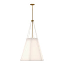 Alora - PD545622AGWL - Three Light Pendant - Manila - Aged Gold/White Linen