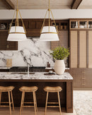 Alora - PD546719AGWL - One Light Pendant - Oliver - Aged Gold/White Linen