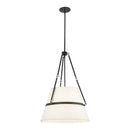 One Light Pendant<br /><span style="color:#4AB0CE;">Entrega: 4-10 dias en USA</span><br /><span style="color:#4AB0CE;font-size:60%;">PREGUNTE POR ENTREGA EN PANAMA</span><br />Collection: Oliver<br />Finish: Matte Black/White Linen