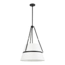 One Light Pendant<br /><span style="color:#4AB0CE;">Entrega: 4-10 dias en USA</span><br /><span style="color:#4AB0CE;font-size:60%;">PREGUNTE POR ENTREGA EN PANAMA</span><br />Collection: Oliver<br />Finish: Matte Black/White Linen