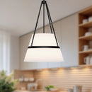 Alora - PD546719MBWL - One Light Pendant - Oliver - Matte Black/White Linen