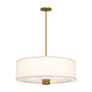 Alora - PD547924AGWL - Three Light Pendant - Theo - Aged Gold/White Linen