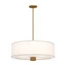 Three Light Pendant<br /><span style="color:#4AB0CE;">Entrega: 4-10 dias en USA</span><br /><span style="color:#4AB0CE;font-size:60%;">PREGUNTE POR ENTREGA EN PANAMA</span><br />Collection: Theo<br />Finish: Aged Gold/White Linen