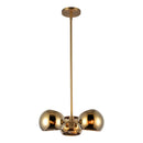 Three Light Pendant<br /><span style="color:#4AB0CE;">Entrega: 4-10 dias en USA</span><br /><span style="color:#4AB0CE;font-size:60%;">PREGUNTE POR ENTREGA EN PANAMA</span><br />Collection: Willow<br />Finish: Brushed Gold/Copper Glass
