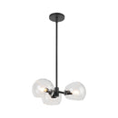 Three Light Pendant<br /><span style="color:#4AB0CE;">Entrega: 4-10 dias en USA</span><br /><span style="color:#4AB0CE;font-size:60%;">PREGUNTE POR ENTREGA EN PANAMA</span><br />Collection: Willow<br />Finish: Clear Glass/Matte Black