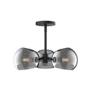 Alora - PD548315MBSM - Three Light Pendant - Willow - Matte Black/Smoked Solid Glass
