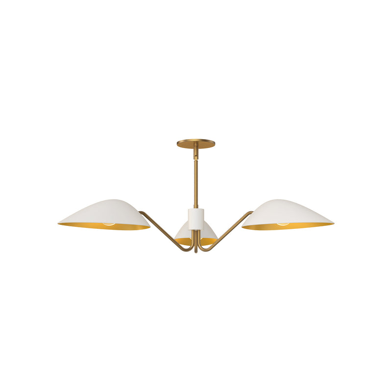 Three Light Pendant<br /><span style="color:#4AB0CE;">Entrega: 4-10 dias en USA</span><br /><span style="color:#4AB0CE;font-size:60%;">PREGUNTE POR ENTREGA EN PANAMA</span><br />Collection: Oscar<br />Finish: Aged Gold/White