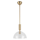 One Light Pendant<br /><span style="color:#4AB0CE;">Entrega: 4-10 dias en USA</span><br /><span style="color:#4AB0CE;font-size:60%;">PREGUNTE POR ENTREGA EN PANAMA</span><br />Collection: Jude<br />Finish: Brushed Gold/Clear Glass