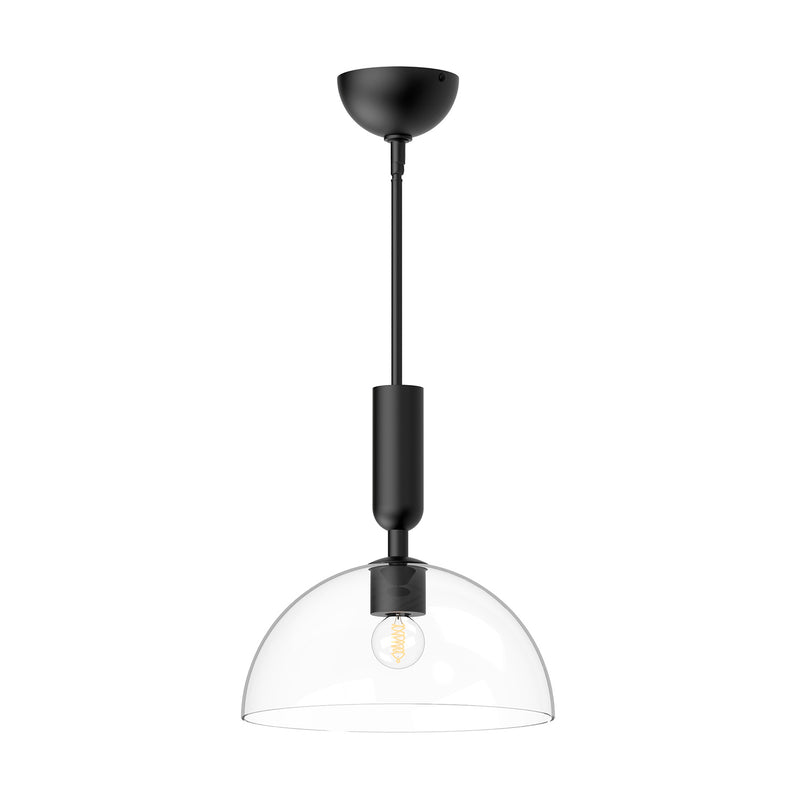 One Light Pendant<br /><span style="color:#4AB0CE;">Entrega: 4-10 dias en USA</span><br /><span style="color:#4AB0CE;font-size:60%;">PREGUNTE POR ENTREGA EN PANAMA</span><br />Collection: Jude<br />Finish: Clear Glass/Matte Black