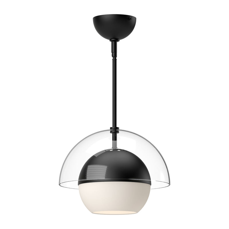 One Light Pendant<br /><span style="color:#4AB0CE;">Entrega: 4-10 dias en USA</span><br /><span style="color:#4AB0CE;font-size:60%;">PREGUNTE POR ENTREGA EN PANAMA</span><br />Collection: Lucy<br />Finish: Matte Black/Opal Matte Glass