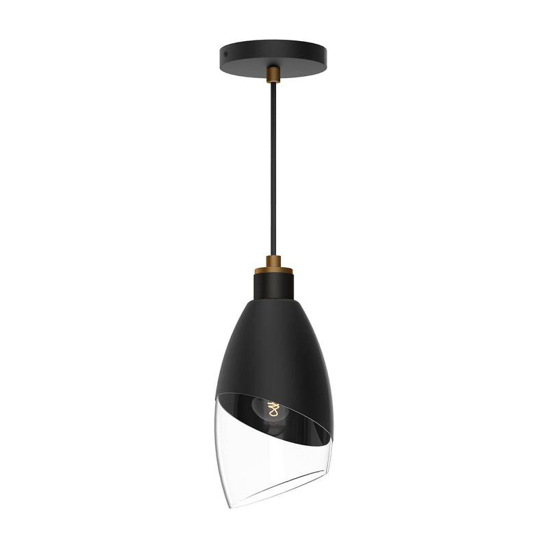 One Light Pendant<br /><span style="color:#4AB0CE;">Entrega: 4-10 dias en USA</span><br /><span style="color:#4AB0CE;font-size:60%;">PREGUNTE POR ENTREGA EN PANAMA</span><br />Collection: Capri<br />Finish: Clear Glass/Matte Black