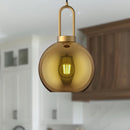 One Light Pendant<br /><span style="color:#4AB0CE;">Entrega: 4-10 dias en USA</span><br /><span style="color:#4AB0CE;font-size:60%;">PREGUNTE POR ENTREGA EN PANAMA</span><br />Collection: Soji<br />Finish: Aged Gold/Copper Glass