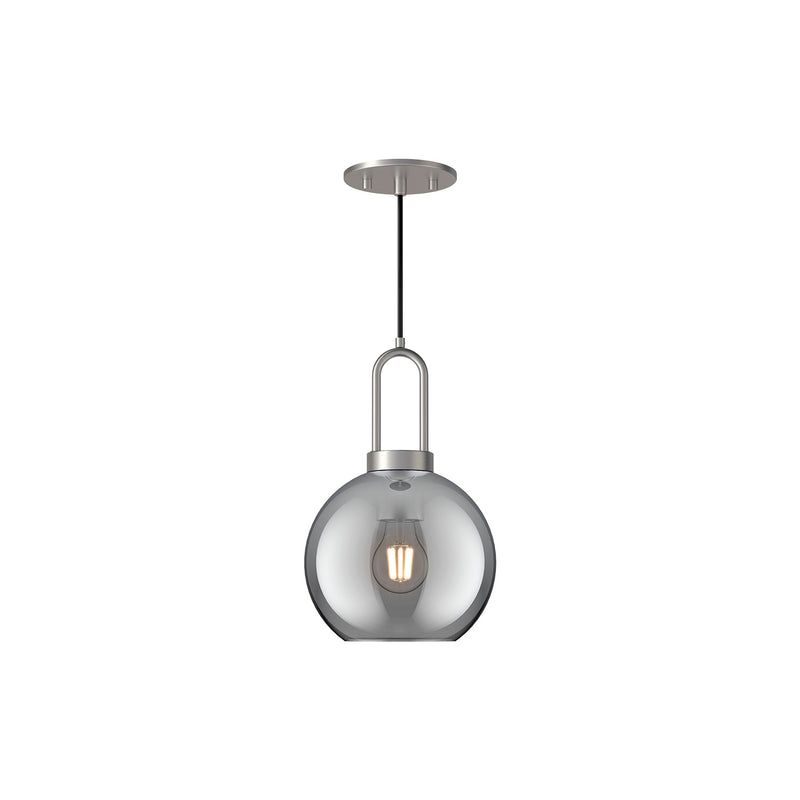 Alora - PD601608BNSM - One Light Pendant - Soji - Brushed Nickel/Smoked Solid Glass