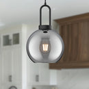 One Light Pendant<br /><span style="color:#4AB0CE;">Entrega: 4-10 dias en USA</span><br /><span style="color:#4AB0CE;font-size:60%;">PREGUNTE POR ENTREGA EN PANAMA</span><br />Collection: Soji<br />Finish: Matte Black/Smoked Solid Glass