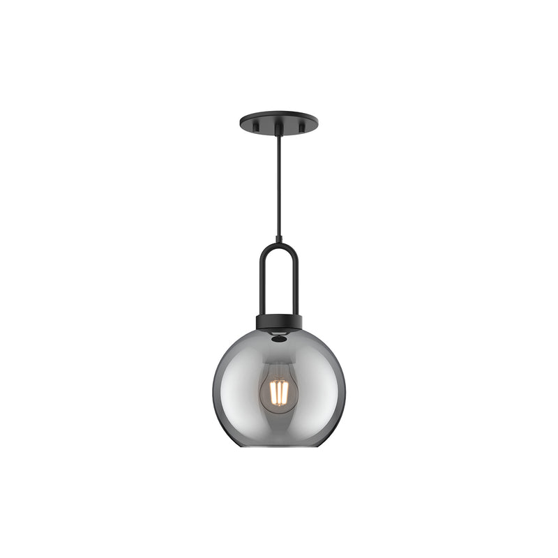 Alora - PD601608MBSM - One Light Pendant - Soji - Matte Black/Smoked Solid Glass