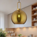 Alora - PD601710AGCP - One Light Pendant - Soji - Aged Gold/Copper Glass