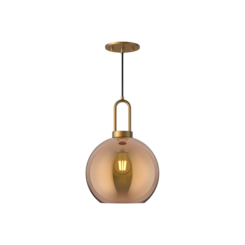 Alora - PD601710AGCP - One Light Pendant - Soji - Aged Gold/Copper Glass