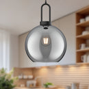 Alora - PD601710MBSM - One Light Pendant - Soji - Matte Black/Smoked Solid Glass